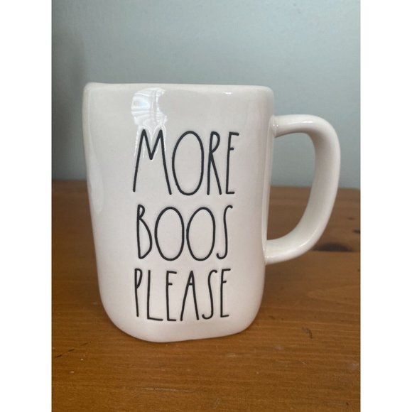 Rae Dunn Halloween "More Boos Please " Coffee Cup Mug W/Orange Inside NWOT - Picture 1 of 4